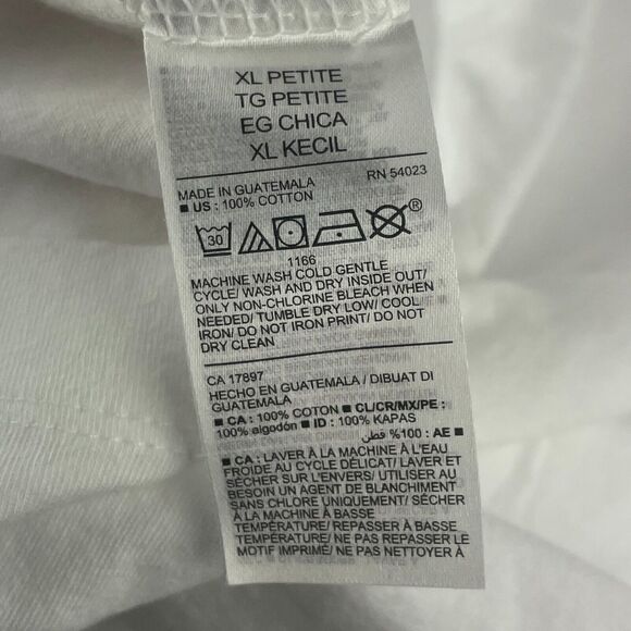 Make It Merry Old Navy Graphic T-Shirt White Short Sleeve Crew Neck Sz XL Petite - Picture 7 of 10